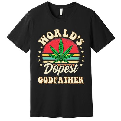 Funny 420 Pot Vintage Matching Worlds Dopest Godfather Premium T-Shirt