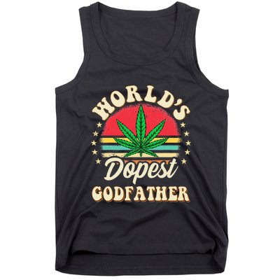 Funny 420 Pot Vintage Matching Worlds Dopest Godfather Tank Top