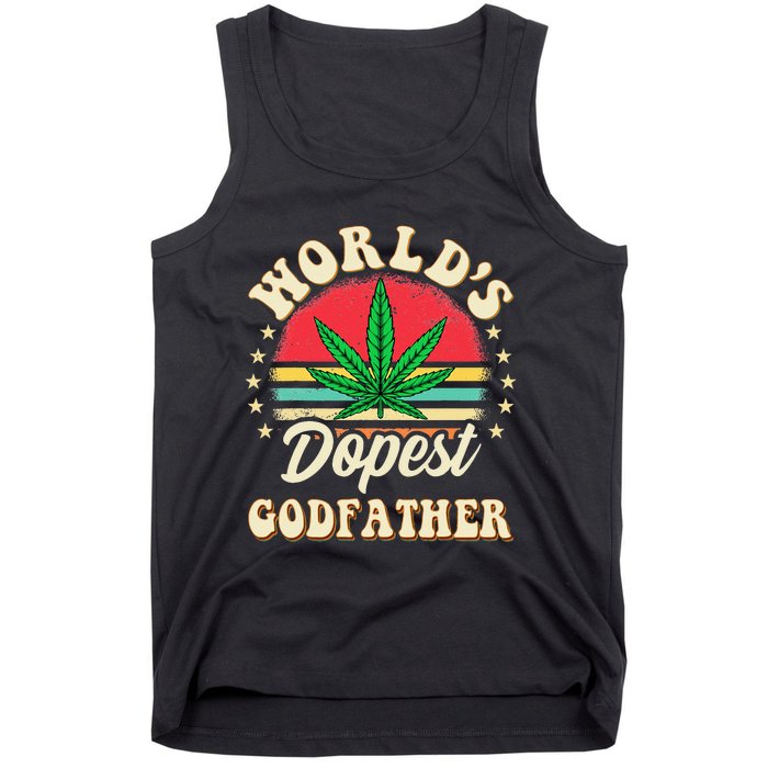 Funny 420 Pot Vintage Matching Worlds Dopest Godfather Tank Top