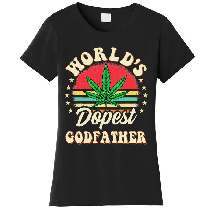 Funny 420 Pot Vintage Matching Worlds Dopest Godfather Women's T-Shirt