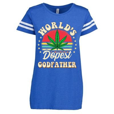 Funny 420 Pot Vintage Matching Worlds Dopest Godfather Enza Ladies Jersey Football T-Shirt