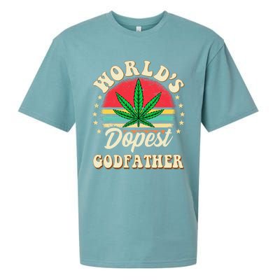 Funny 420 Pot Vintage Matching Worlds Dopest Godfather Sueded Cloud Jersey T-Shirt