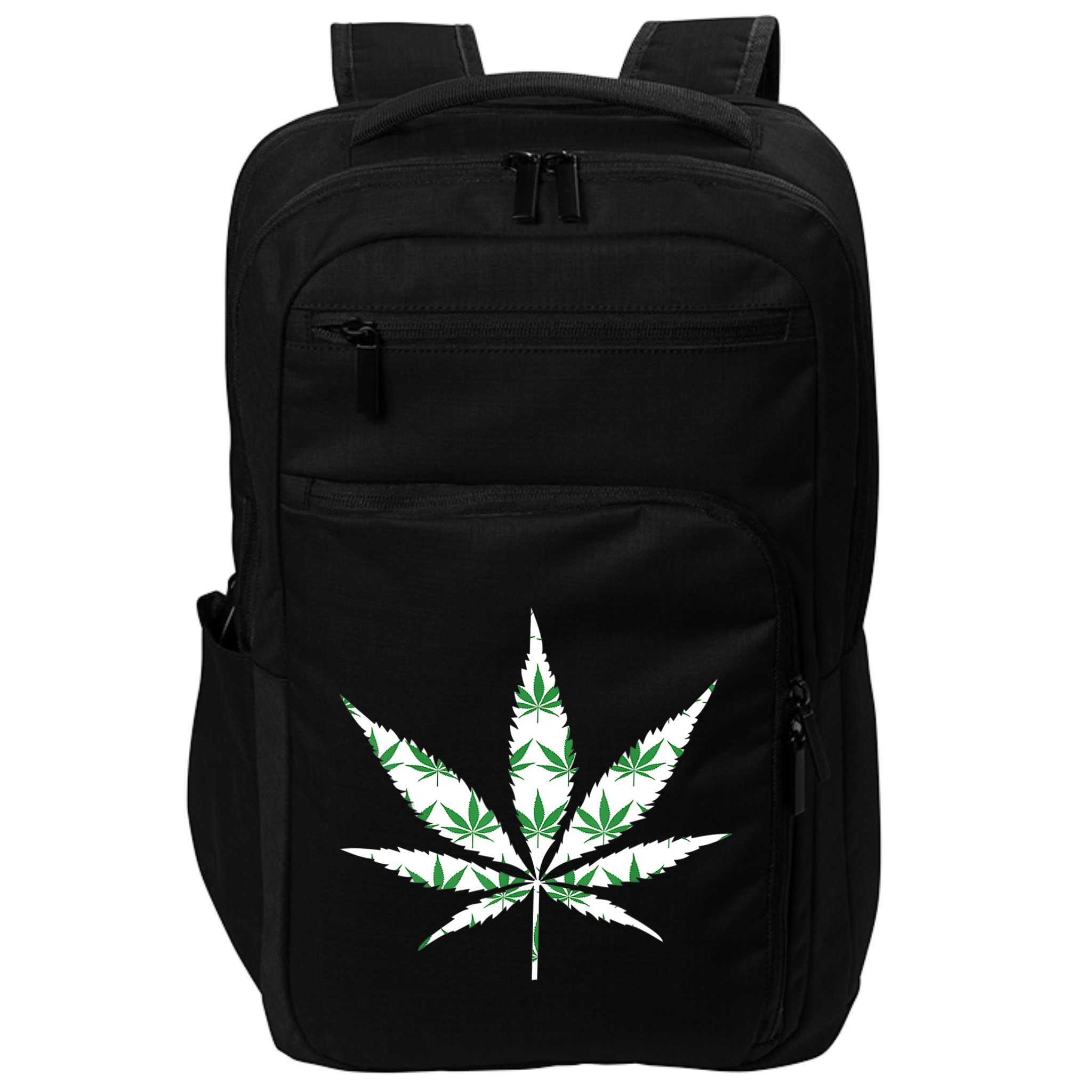Funny 420 Stoner THC Marijuana Cannabis Weed Pot Leaf Smoker Impact Tech Backpack