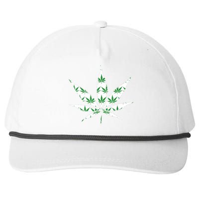 Funny 420 Stoner THC Marijuana Cannabis Weed Pot Leaf Smoker Snapback Five-Panel Rope Hat