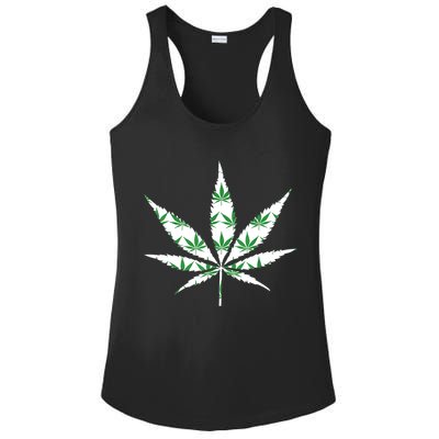 Funny 420 Stoner THC Marijuana Cannabis Weed Pot Leaf Smoker Ladies PosiCharge Competitor Racerback Tank