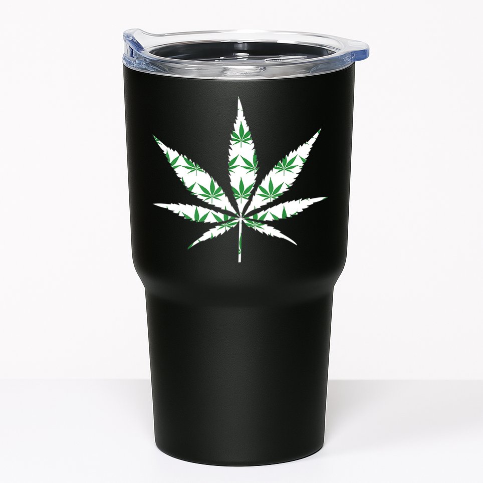 Funny 420 Stoner THC Marijuana Cannabis Weed Pot Leaf Smoker Tumbler