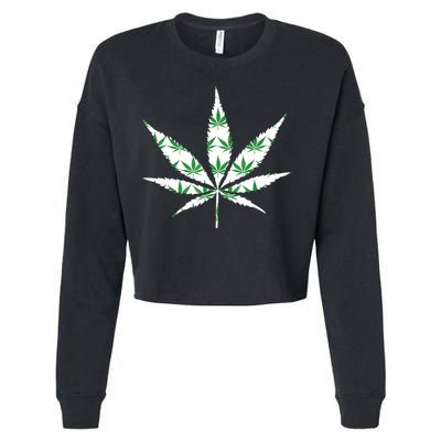 Funny 420 Stoner THC Marijuana Cannabis Weed Pot Leaf Smoker Cropped Pullover Crew