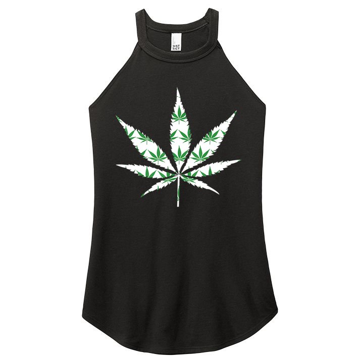 Funny 420 Stoner THC Marijuana Cannabis Weed Pot Leaf Smoker Women's Perfect Tri Rocker Tank