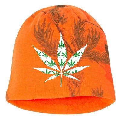 Funny 420 Stoner THC Marijuana Cannabis Weed Pot Leaf Smoker Kati - Camo Knit Beanie