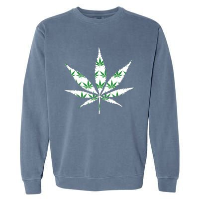 Funny 420 Stoner THC Marijuana Cannabis Weed Pot Leaf Smoker Garment-Dyed Sweatshirt