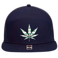 Funny 420 Stoner THC Marijuana Cannabis Weed Pot Leaf Smoker 7 Panel Mesh Trucker Snapback Hat