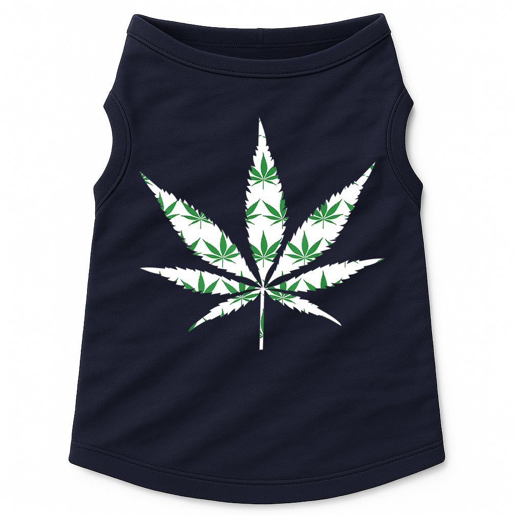 Funny 420 Stoner THC Marijuana Cannabis Weed Pot Leaf Smoker Doggie Tank