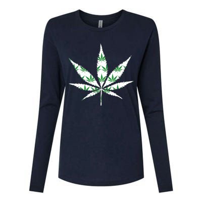 Funny 420 Stoner THC Marijuana Cannabis Weed Pot Leaf Smoker Womens Cotton Relaxed Long Sleeve T-Shirt