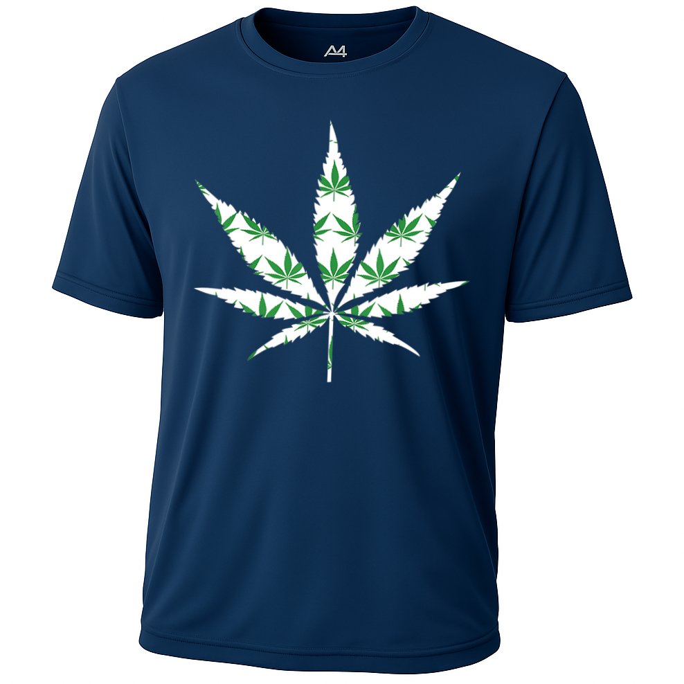 Funny 420 Stoner THC Marijuana Cannabis Weed Pot Leaf Smoker Performance Shirt