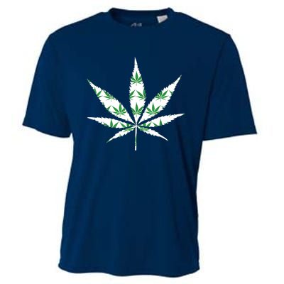 Funny 420 Stoner THC Marijuana Cannabis Weed Pot Leaf Smoker Cooling Performance Crew T-Shirt