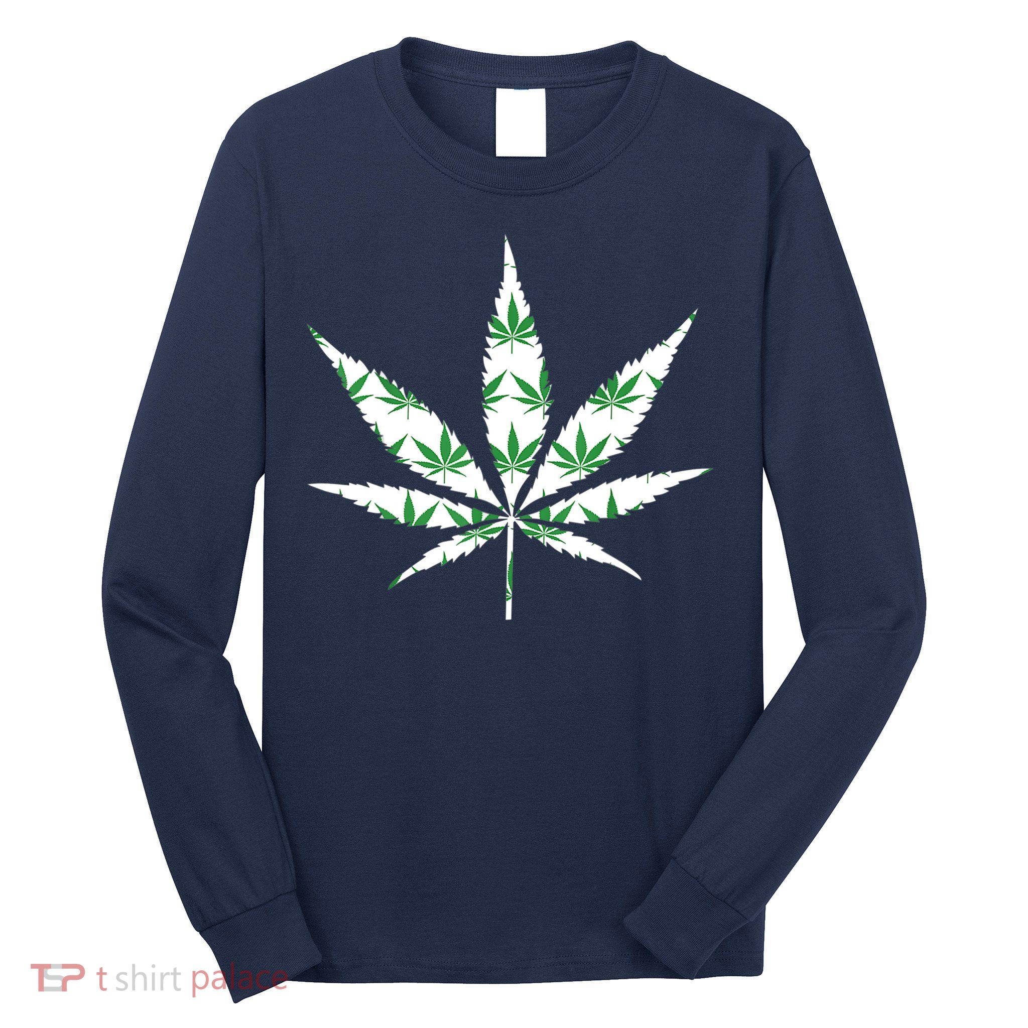 Funny 420 Stoner THC Marijuana Cannabis Weed Pot Leaf Smoker Long Sleeve Shirt