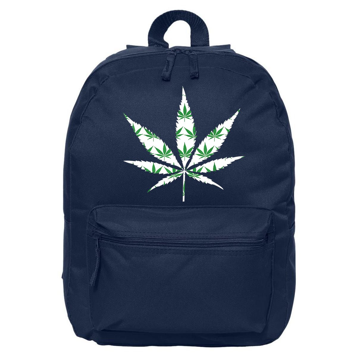 Funny 420 Stoner THC Marijuana Cannabis Weed Pot Leaf Smoker 16 in Basic Backpack
