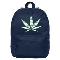 Funny 420 Stoner THC Marijuana Cannabis Weed Pot Leaf Smoker 16 in Basic Backpack