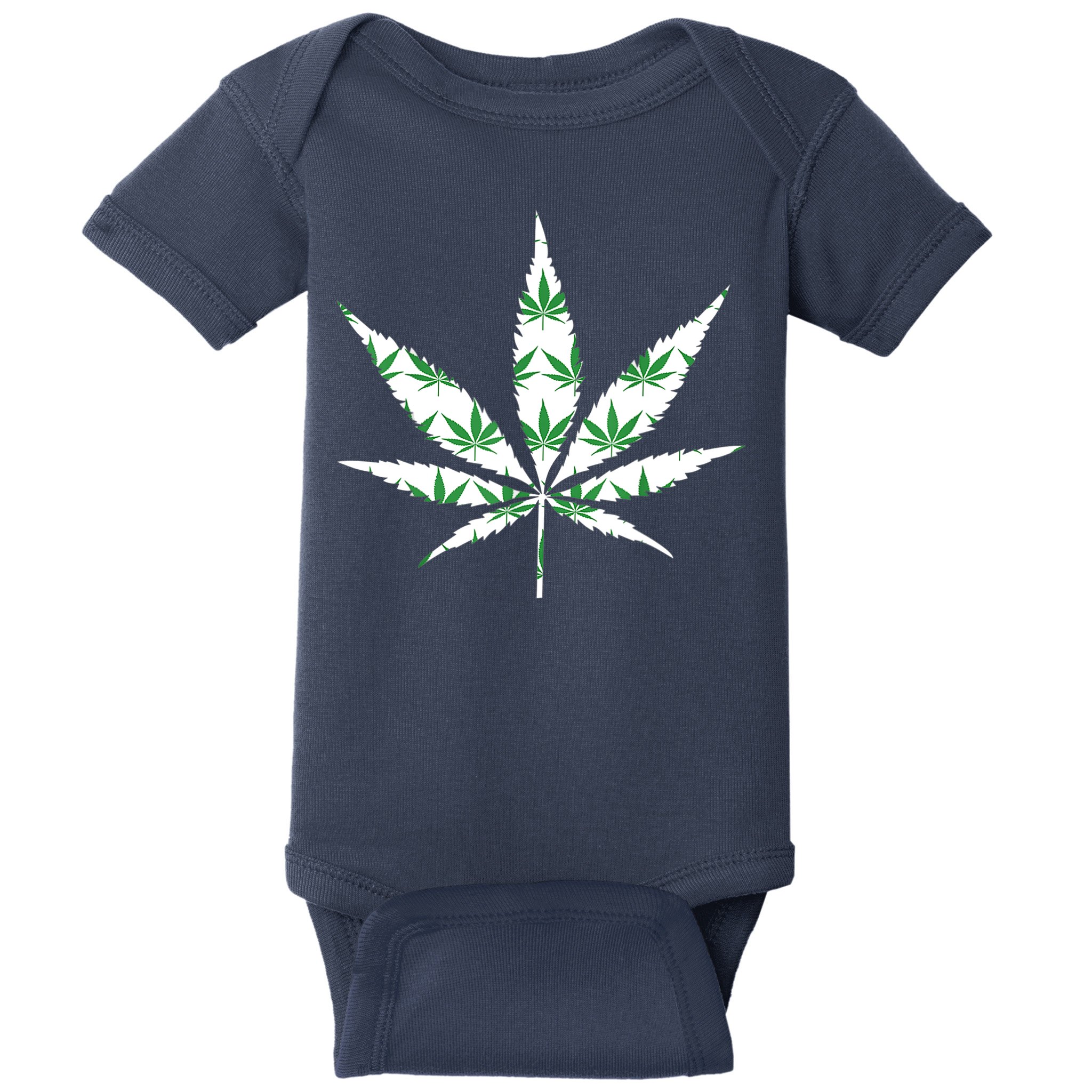 Funny 420 Stoner THC Marijuana Cannabis Weed Pot Leaf Smoker Baby Bodysuit