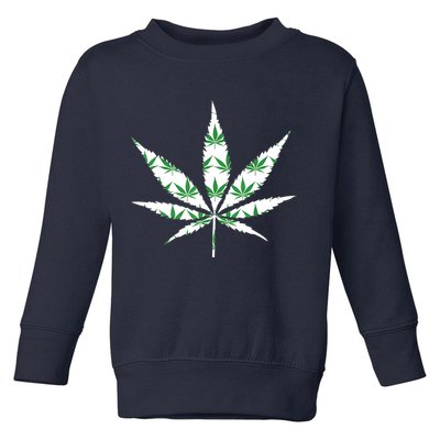 Funny 420 Stoner THC Marijuana Cannabis Weed Pot Leaf Smoker Toddler Sweatshirt