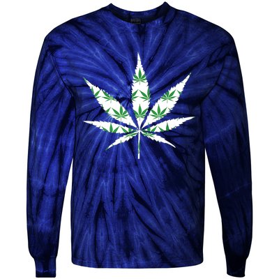 Funny 420 Stoner THC Marijuana Cannabis Weed Pot Leaf Smoker Tie-Dye Long Sleeve Shirt