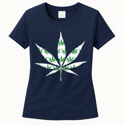 Funny 420 Stoner THC Marijuana Cannabis Weed Pot Leaf Smoker Womens T-Shirt
