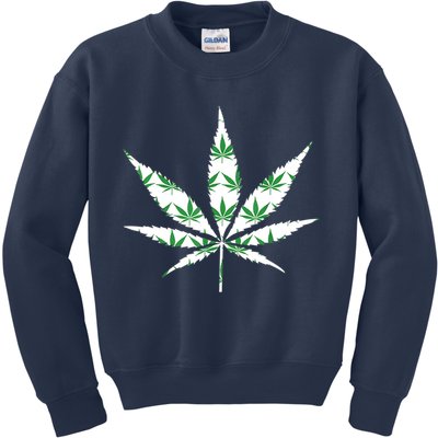 Funny 420 Stoner THC Marijuana Cannabis Weed Pot Leaf Smoker Kids Sweatshirt