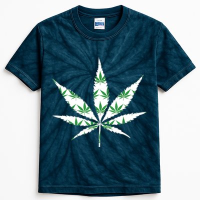 Funny 420 Stoner THC Marijuana Cannabis Weed Pot Leaf Smoker Kids Tie-Dye T-Shirt