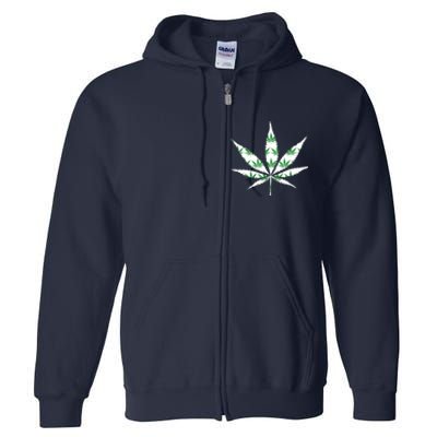 Funny 420 Stoner THC Marijuana Cannabis Weed Pot Leaf Smoker Full Zip Hoodie