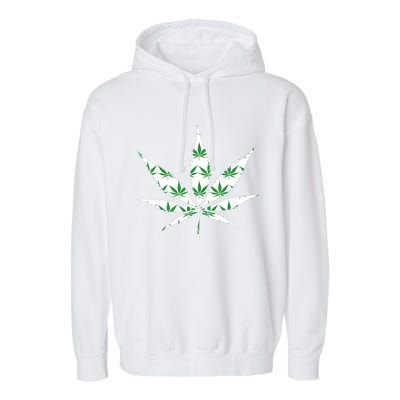 Funny 420 Stoner THC Marijuana Cannabis Weed Pot Leaf Smoker Garment-Dyed Fleece Hoodie