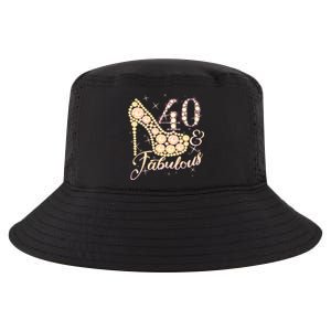 Fabulous & 40 Sparkly Heel 40th Birthday Cool Comfort Performance Bucket Hat