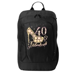 Fabulous & 40 Sparkly Heel 40th Birthday City Backpack