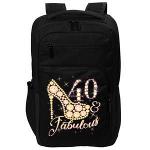 Fabulous & 40 Sparkly Heel 40th Birthday Impact Tech Backpack