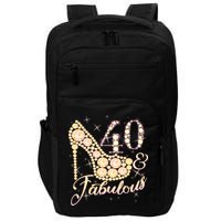 Fabulous & 40 Sparkly Heel 40th Birthday Impact Tech Backpack