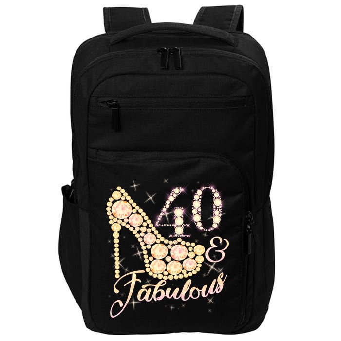 Fabulous & 40 Sparkly Heel 40th Birthday Impact Tech Backpack