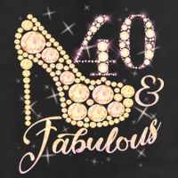 Fabulous & 40 Sparkly Heel 40th Birthday Adult Drive Performance Visor