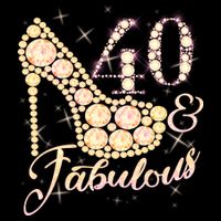 Fabulous & 40 Sparkly Heel 40th Birthday Drawstring Bag