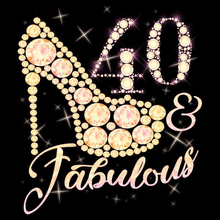 Fabulous & 40 Sparkly Heel 40th Birthday Drawstring Bag