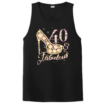 Fabulous & 40 Sparkly Heel 40th Birthday PosiCharge Competitor Tank