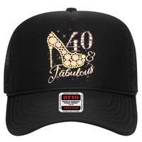 Fabulous & 40 Sparkly Heel 40th Birthday Trucker Hat