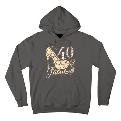 Fabulous & 40 Sparkly Heel 40th Birthday Hoodie