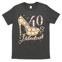 Fabulous & 40 Sparkly Heel 40th Birthday T-Shirt