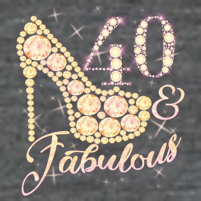 Fabulous & 40 Sparkly Heel 40th Birthday T-Shirt