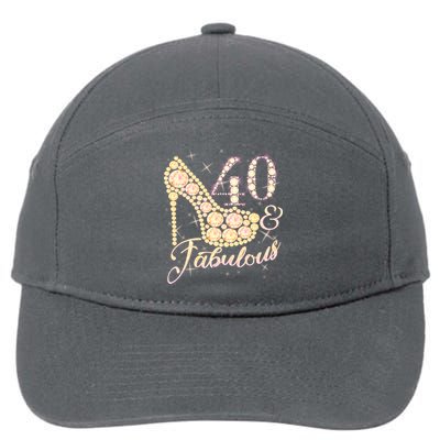 Fabulous & 40 Sparkly Heel 40th Birthday 7-Panel Snapback Hat