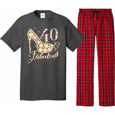 Fabulous & 40 Sparkly Heel 40th Birthday Pajama Set