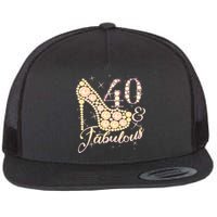 Fabulous & 40 Sparkly Heel 40th Birthday Flatbill Hat