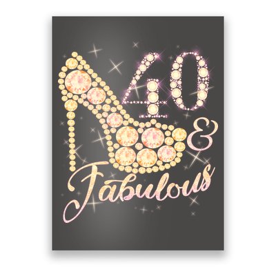 Fabulous & 40 Sparkly Heel 40th Birthday Poster