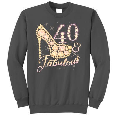 Fabulous & 40 Sparkly Heel 40th Birthday Tall Sweatshirt