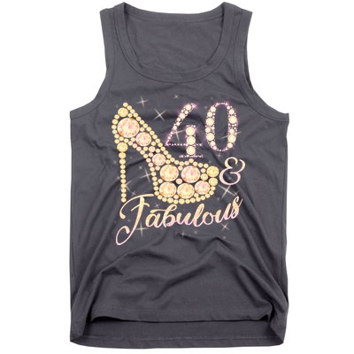 Fabulous & 40 Sparkly Heel 40th Birthday Tank Top
