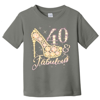 Fabulous & 40 Sparkly Heel 40th Birthday Toddler T-Shirt
